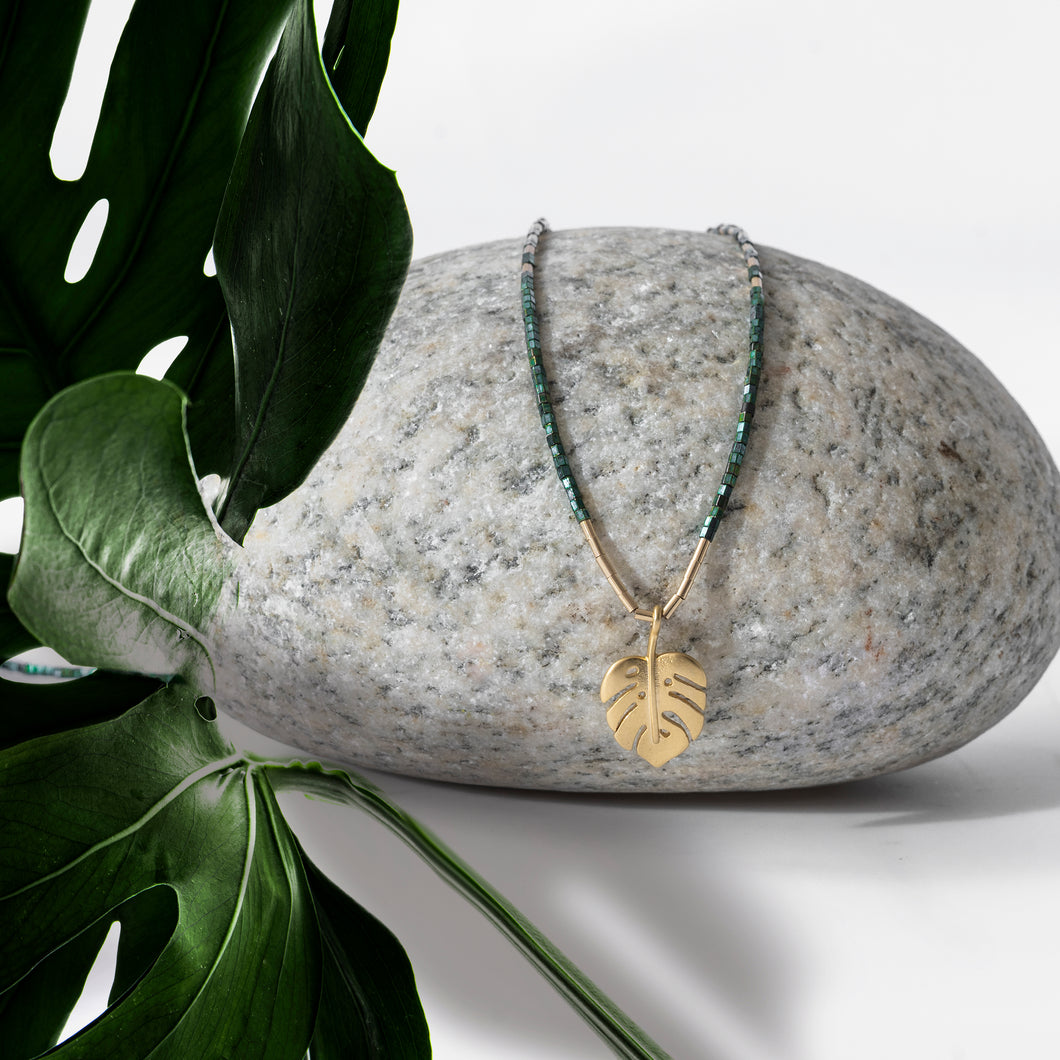 Forest Monstera Necklace